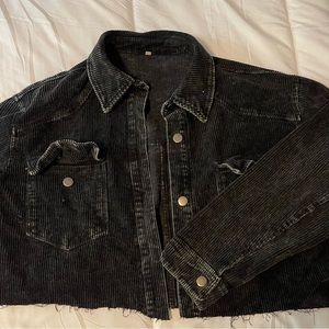 corduroy cropped jean jacket